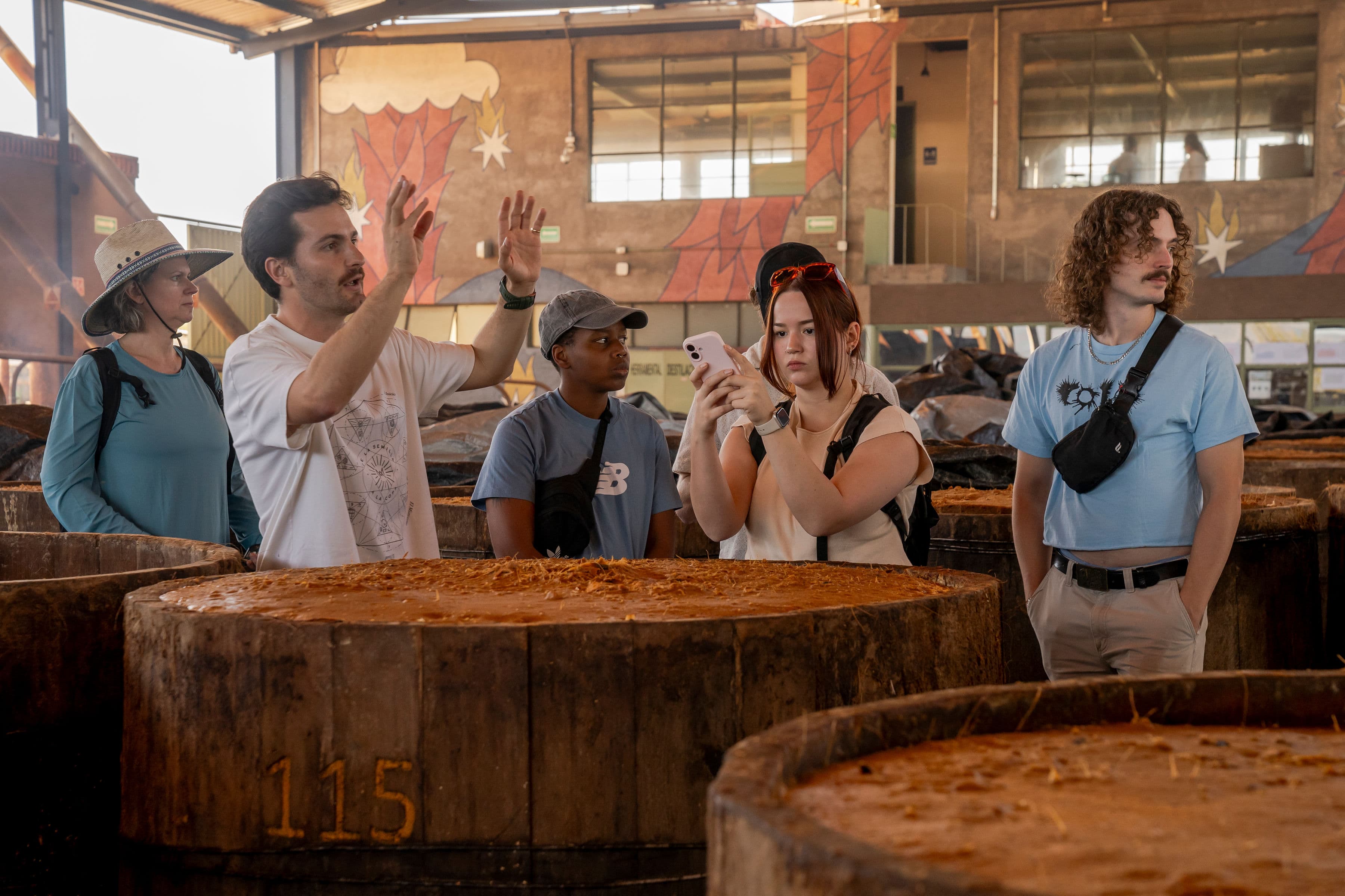 Students engaged in a field research setting